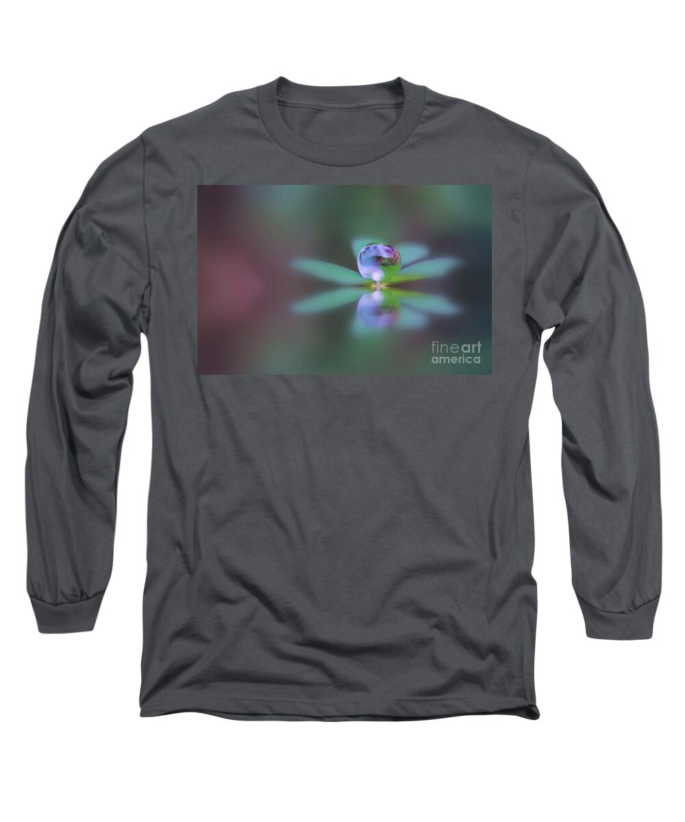 Doplets Long Sleeve T-Shirt featuring the photograph Autumn Clover Droplet by Kym Clarke