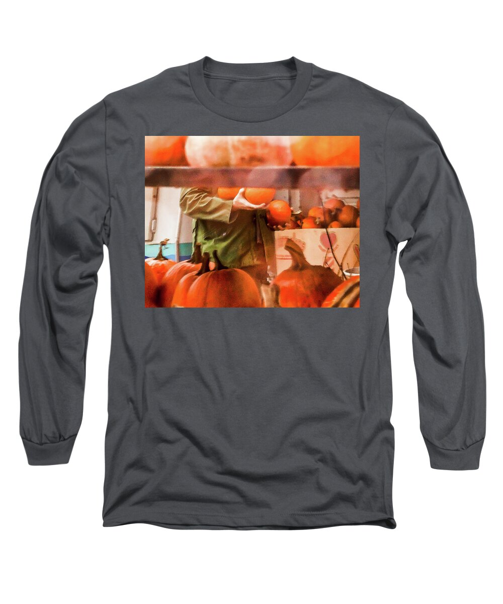 Pumpkins Long Sleeve T-Shirt featuring the photograph Autumn Plenty - by Julie Weber