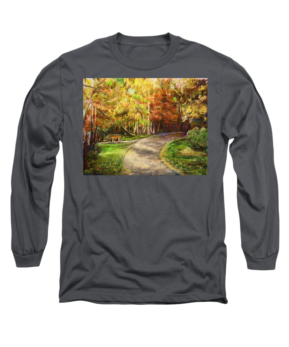 Autumn Long Sleeve T-Shirt featuring the painting Autumn Walk by Bernadette Krupa