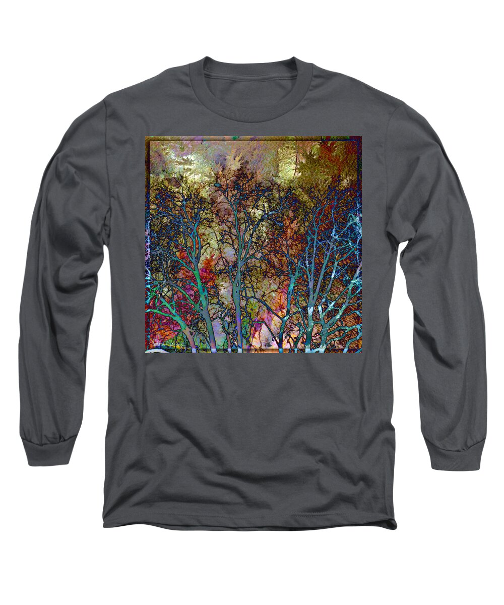 Autumn Long Sleeve T-Shirt featuring the digital art Autumn Woods by Barbara Berney