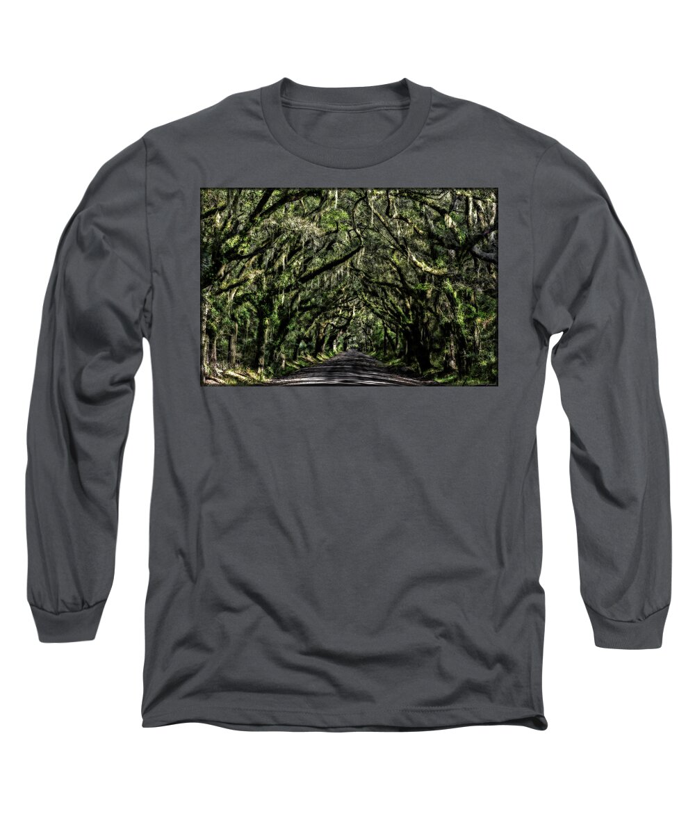 Oaks Long Sleeve T-Shirt featuring the photograph Avenue of Oaks by Erika Fawcett