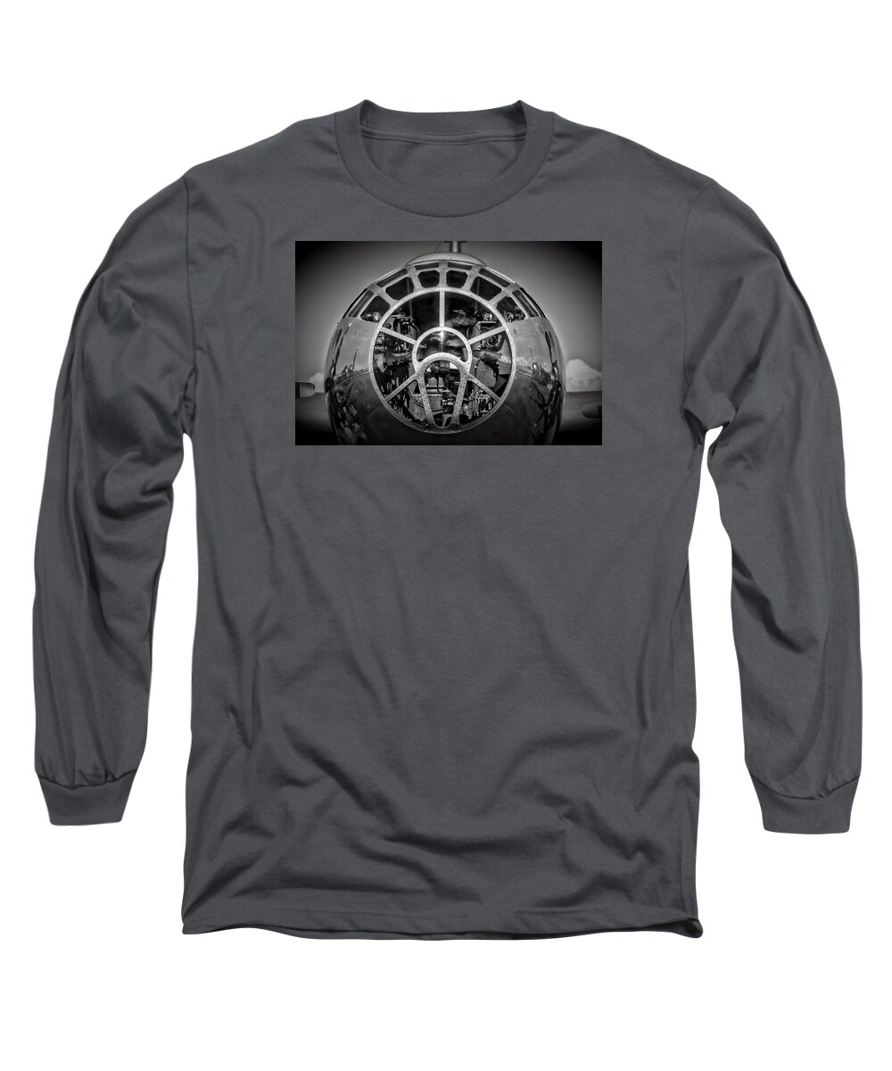 Black And White Long Sleeve T-Shirt featuring the photograph B-29 by Richard Gehlbach