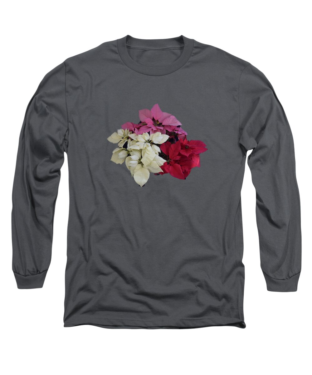 I-pod Cases Long Sleeve T-Shirt featuring the photograph Background Choice-Pointsettias by R Allen Swezey