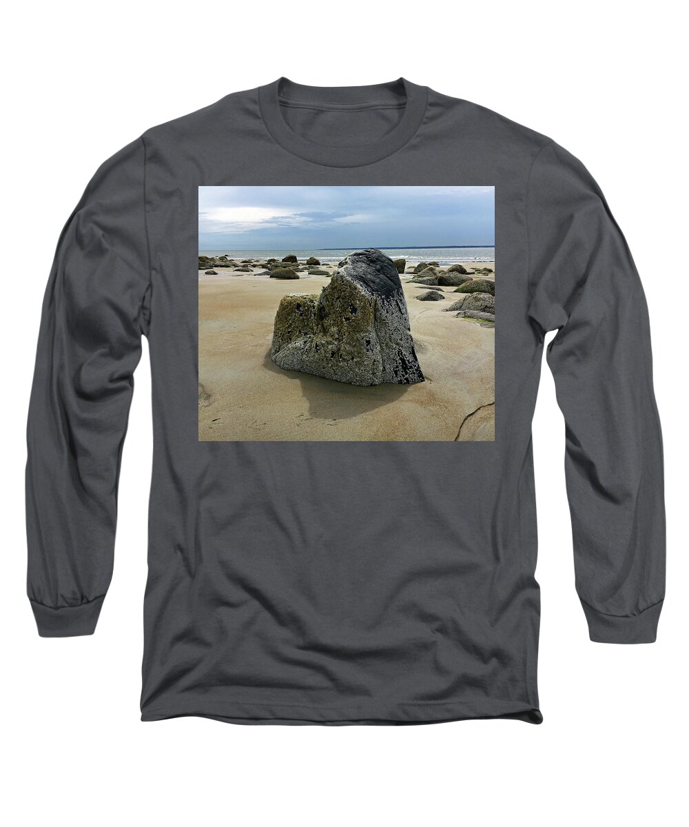 Ocean Long Sleeve T-Shirt featuring the photograph Bar Head Rocks by Nancy Landry