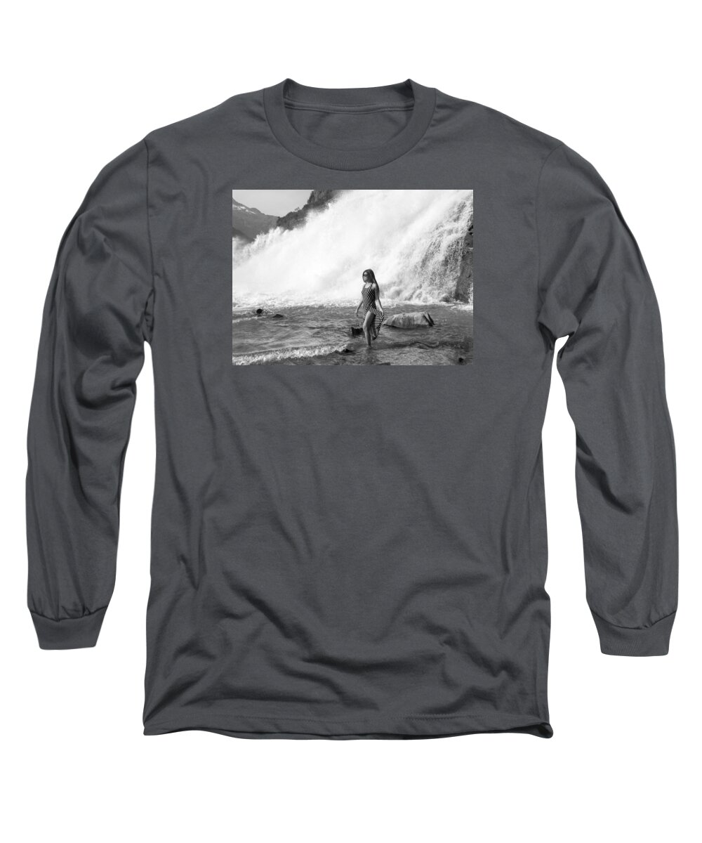 Girl Long Sleeve T-Shirt featuring the photograph Barefoot In Wilderness by Ramunas Bruzas