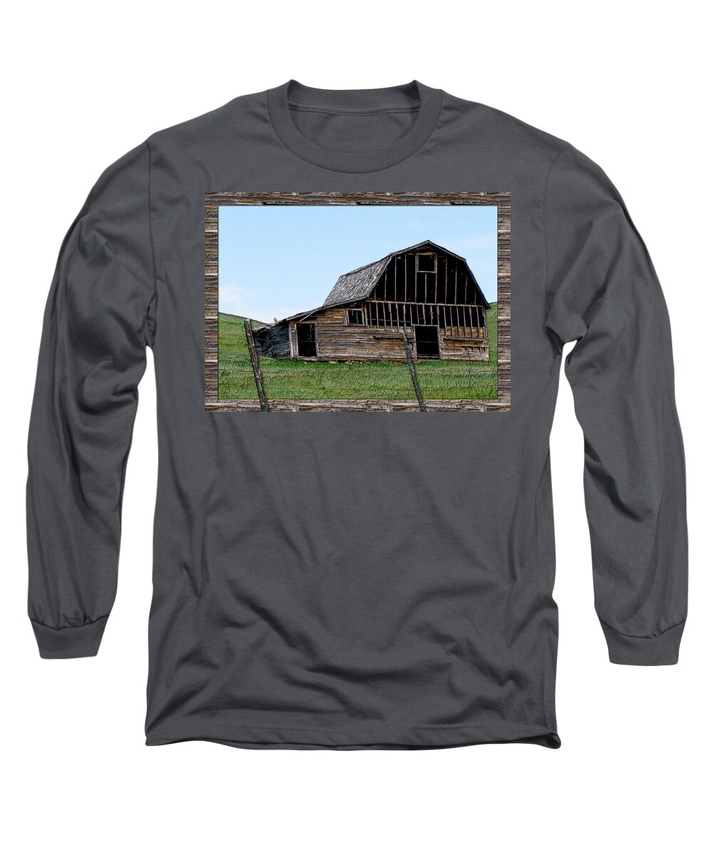 Enhanced Photography Long Sleeve T-Shirt featuring the photograph Barn by Susan Kinney