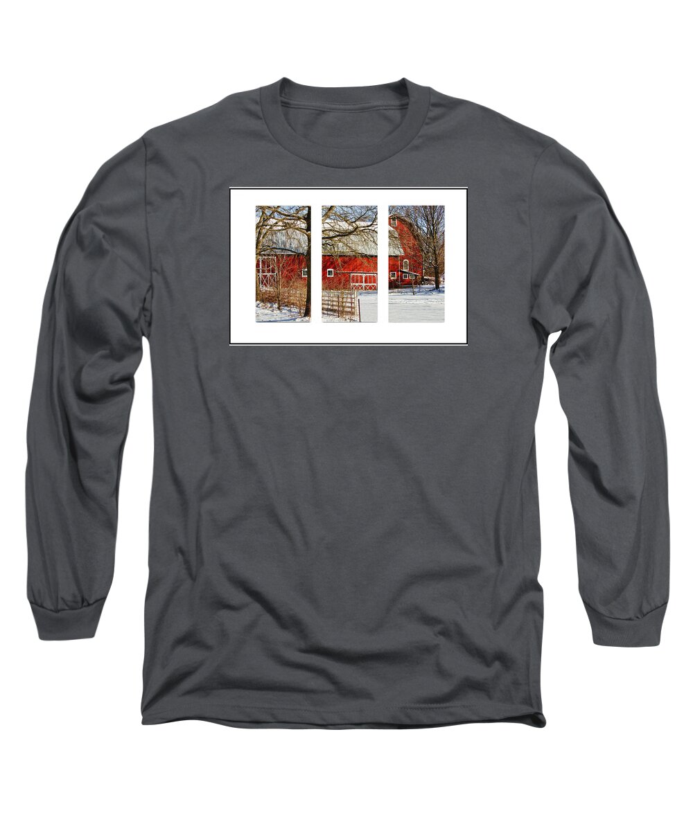Triptych Long Sleeve T-Shirt featuring the photograph Barn Triptych by Pat Cook