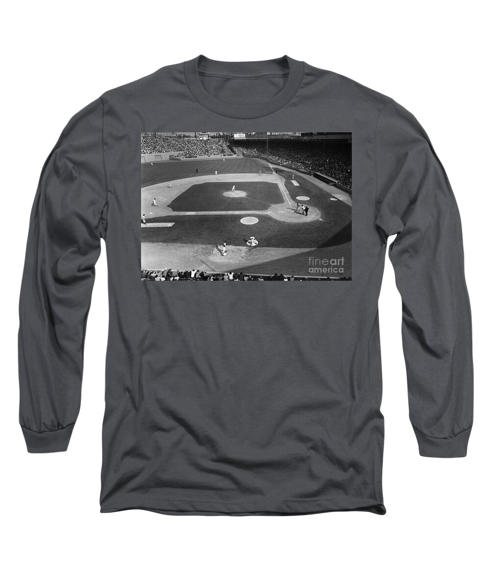 1967 Long Sleeve T-Shirt featuring the photograph Baseball Game, 1967 by Granger