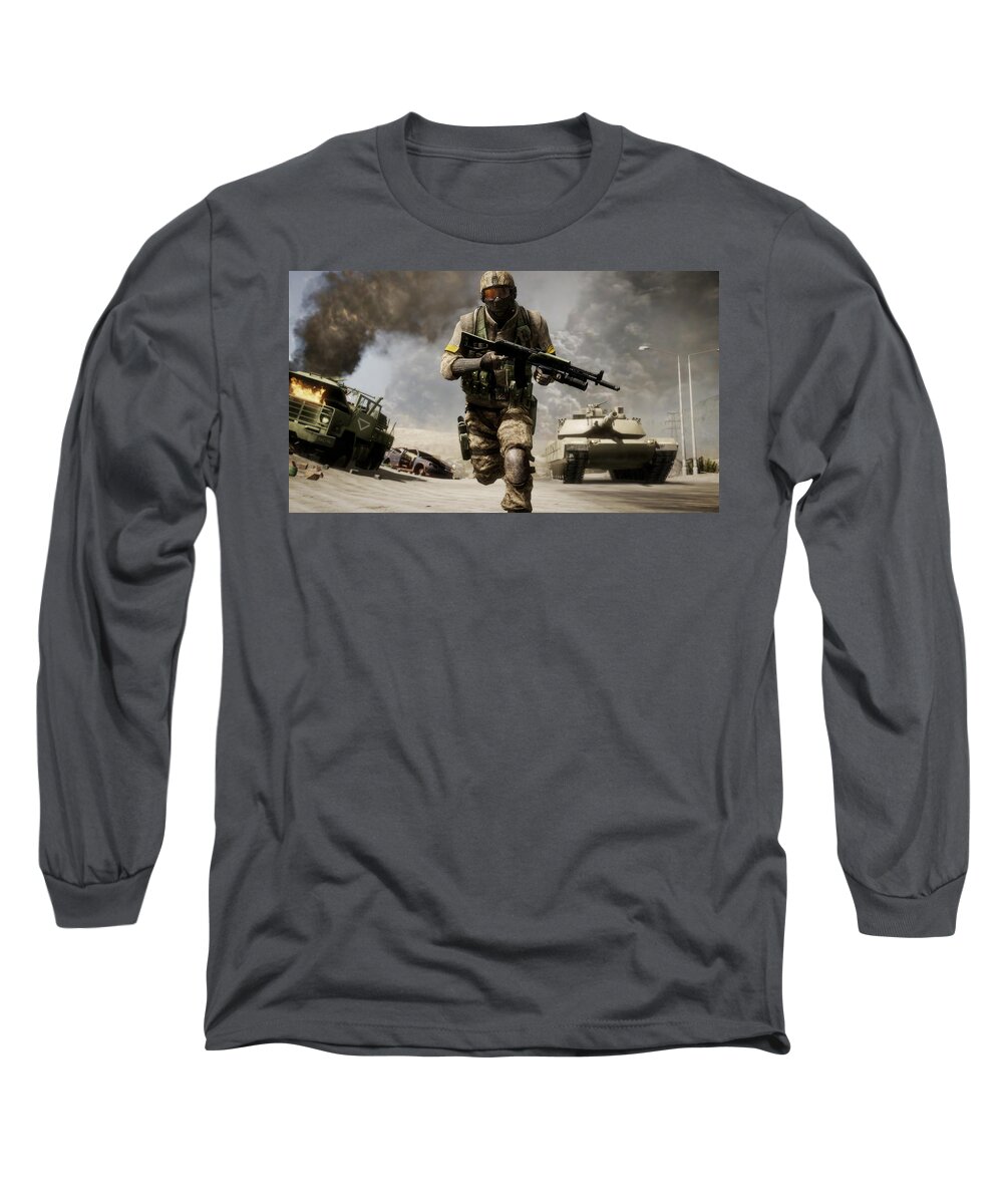 Battlefield Bad Company 2 Long Sleeve T-Shirt featuring the digital art Battlefield Bad Company 2 by Maye Loeser