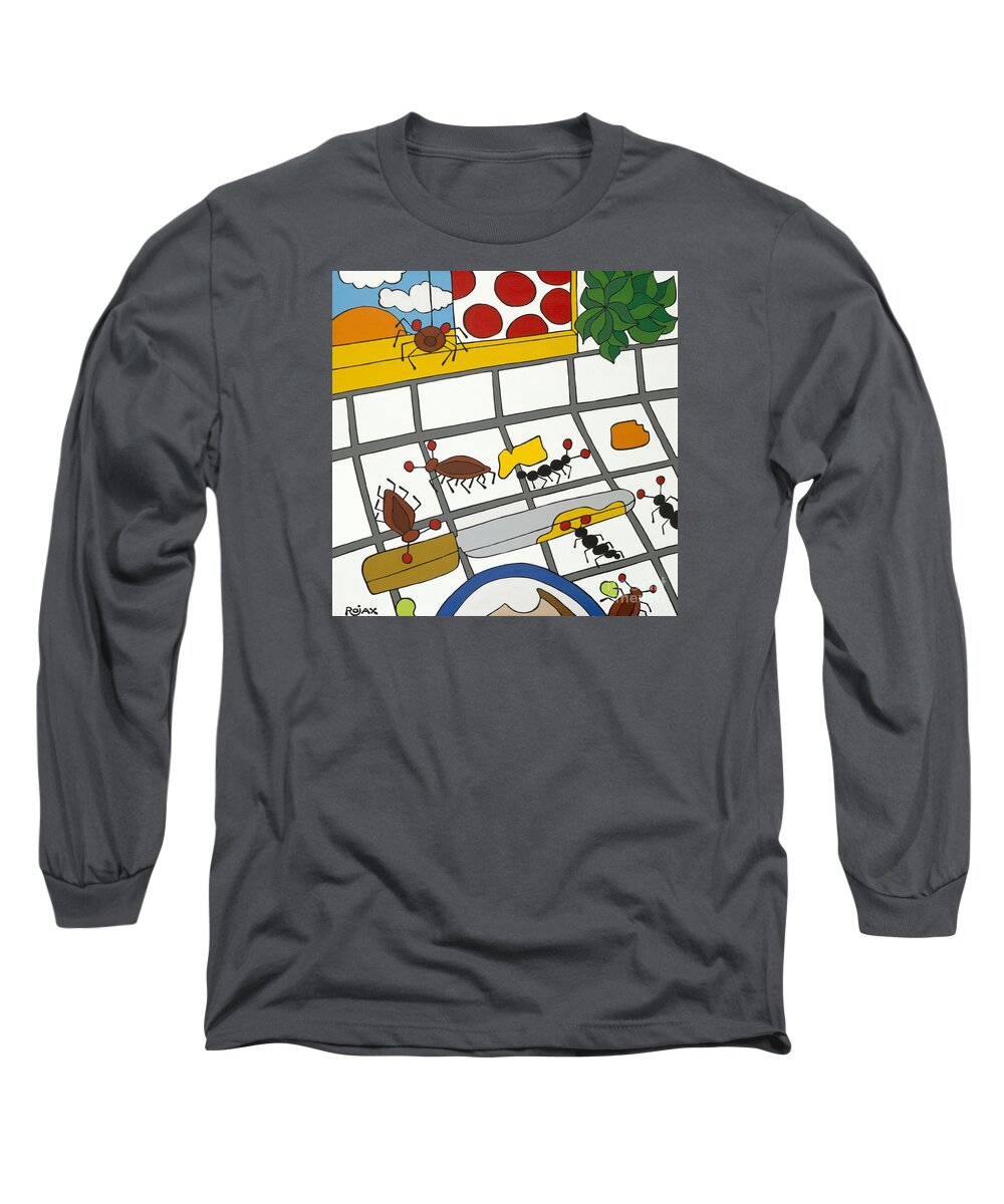 Ants Long Sleeve T-Shirt featuring the painting Beach House by Rojax Art