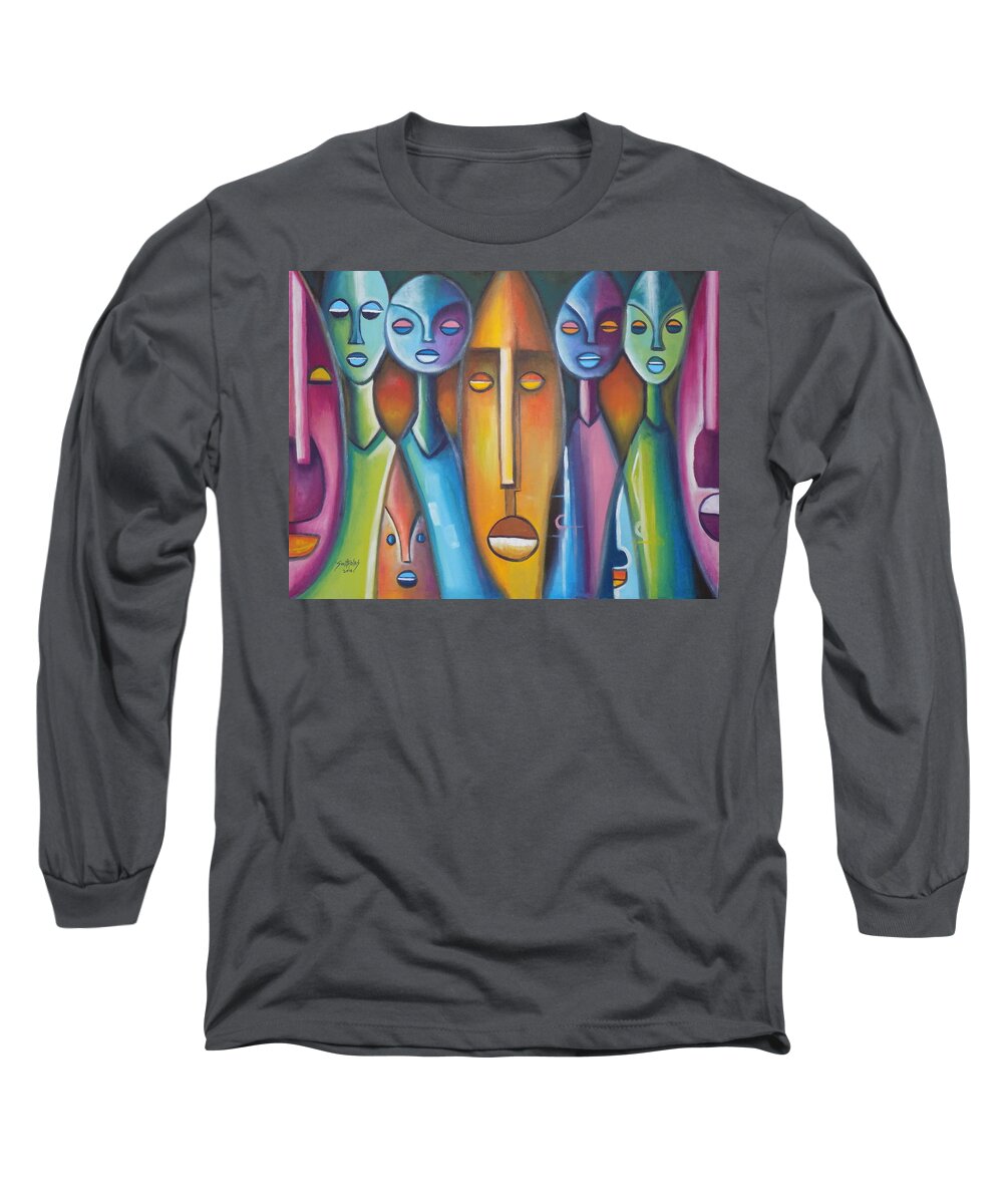 Yellow Long Sleeve T-Shirt featuring the painting Beauty is Everywhere by Olaoluwa Smith