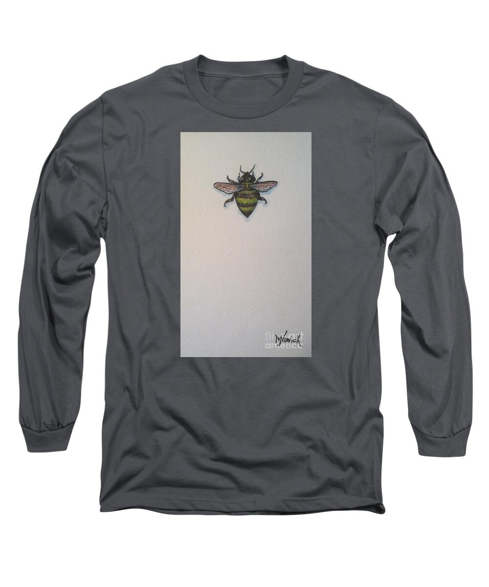 Bee Long Sleeve T-Shirt featuring the painting Bee by M J Venrick