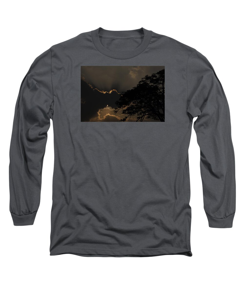 Clouds Long Sleeve T-Shirt featuring the photograph Behind the Cloud by Kiran Joshi