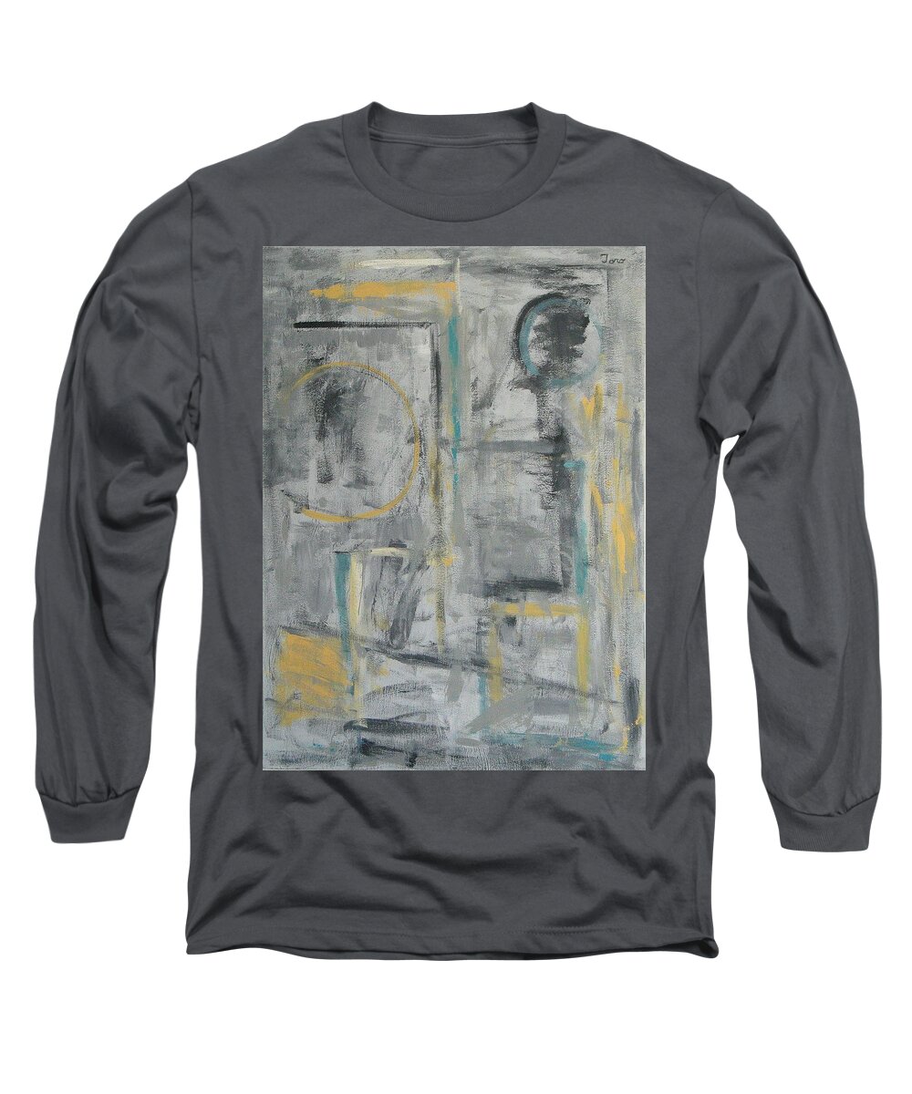 Abstract Long Sleeve T-Shirt featuring the painting Behind the Door by Trish Toro