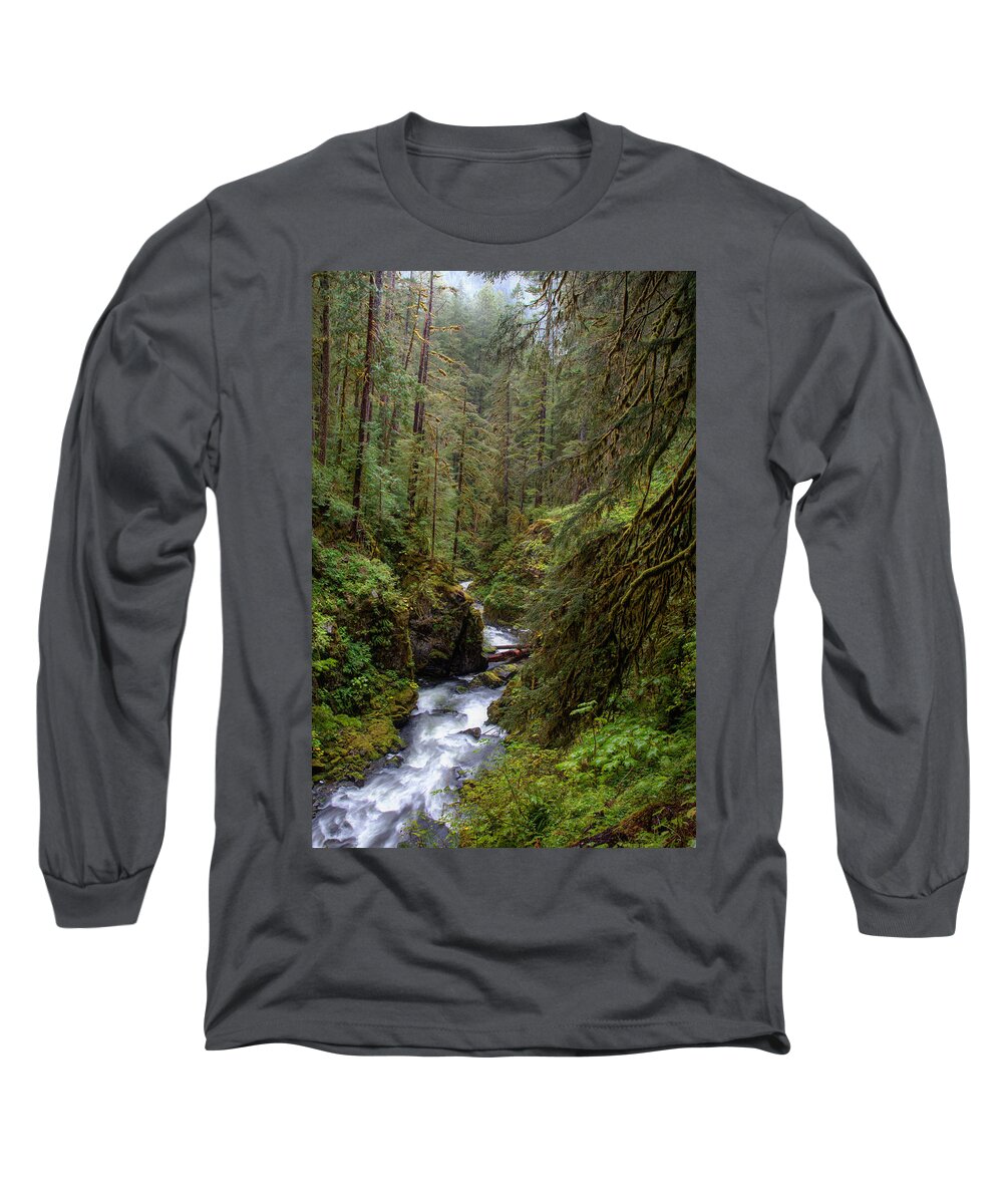 Creek Long Sleeve T-Shirt featuring the photograph Below the Falls by David Andersen