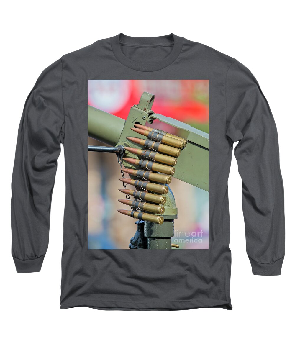 Bullets Long Sleeve T-Shirt featuring the photograph Belt of Rounds by Chris Dutton