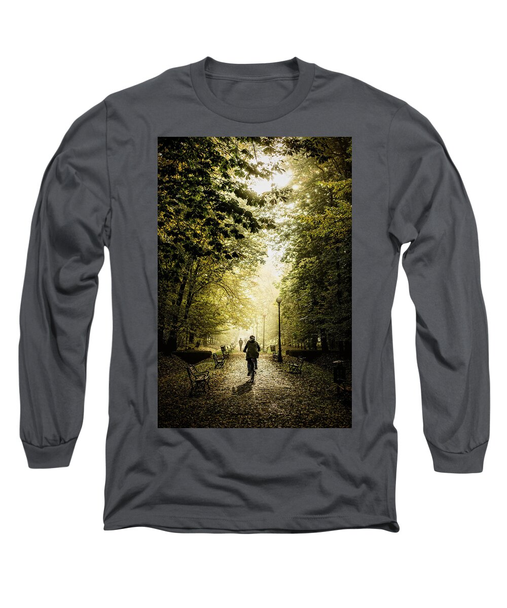 Autumn Long Sleeve T-Shirt featuring the photograph Biker by Jaroslaw Grudzinski