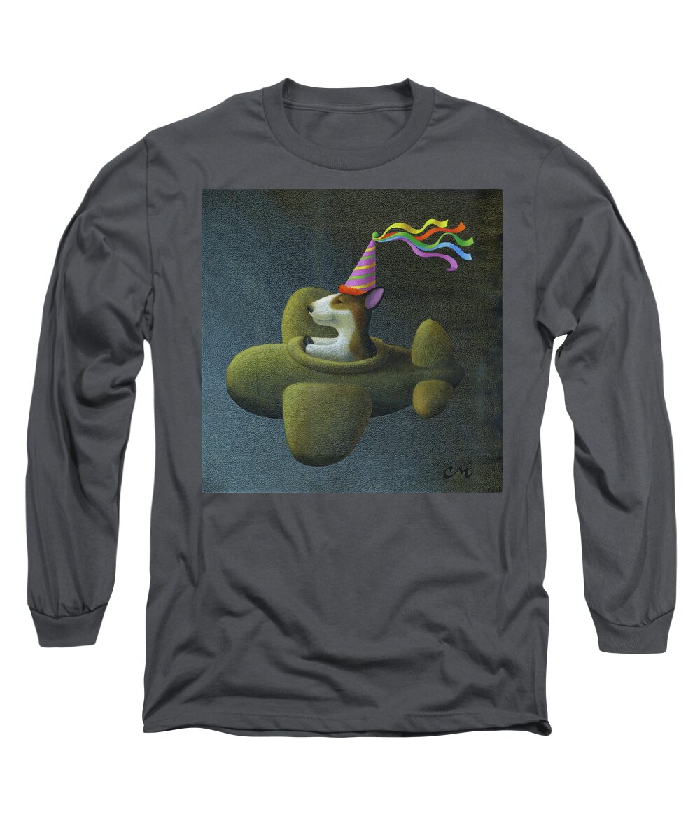 Birthday Long Sleeve T-Shirt featuring the painting Birthday Hat by Chris Miles