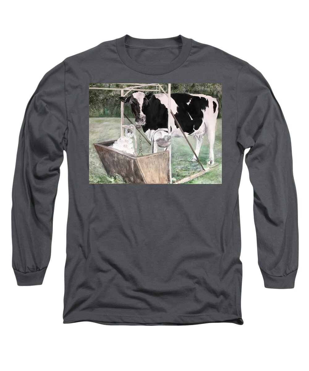 Feminist Long Sleeve T-Shirt featuring the painting Bitter Milk by Leah Tomaino