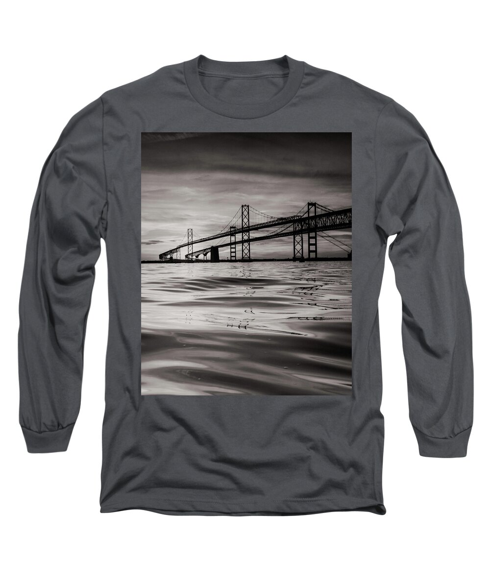 Waterscape Long Sleeve T-Shirt featuring the photograph Black and White Reflections 2 by Jennifer Casey
