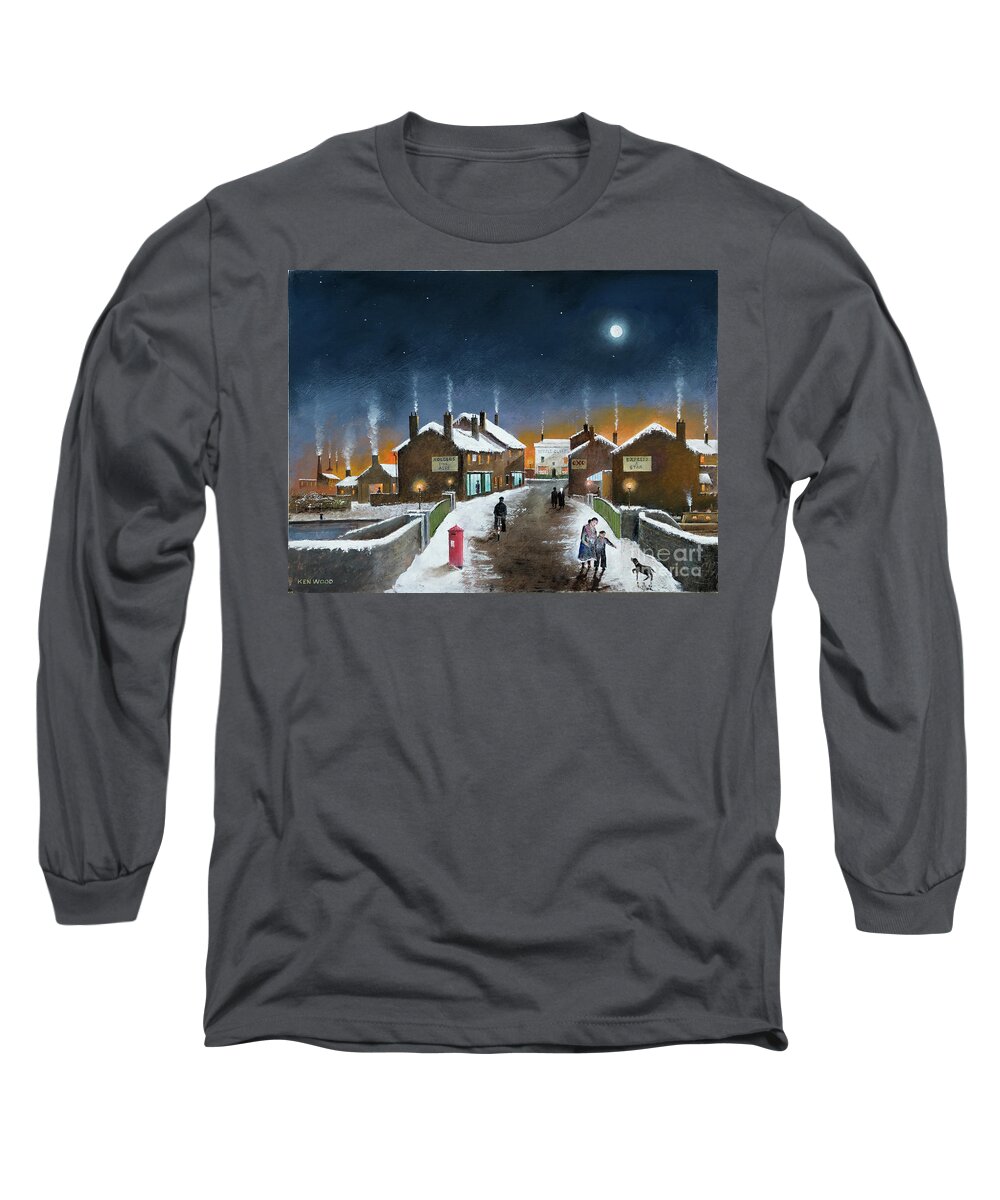 England Long Sleeve T-Shirt featuring the painting Black Country Winter - England by Ken Wood