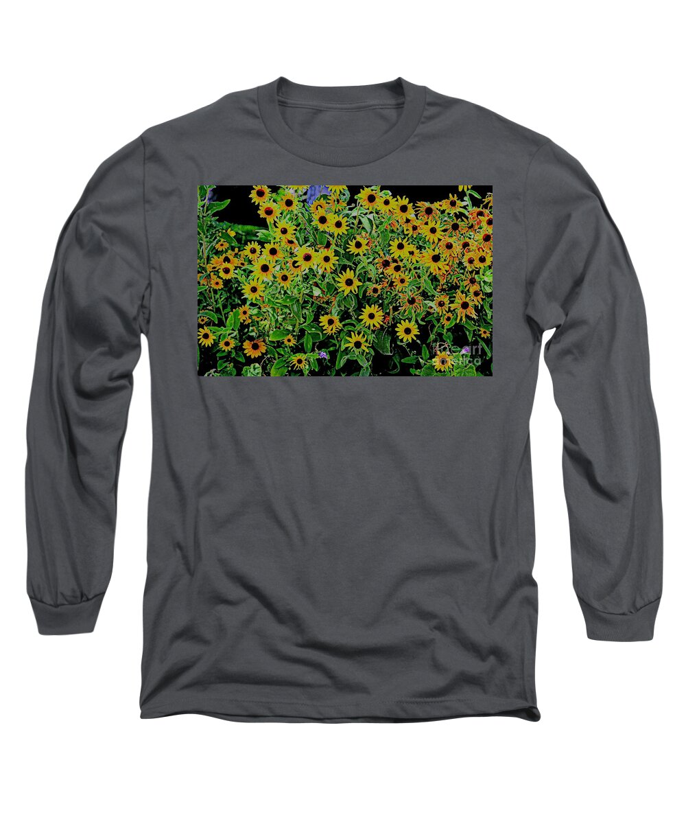 Botanical Long Sleeve T-Shirt featuring the photograph Black Eyes 3 by Diane montana Jansson