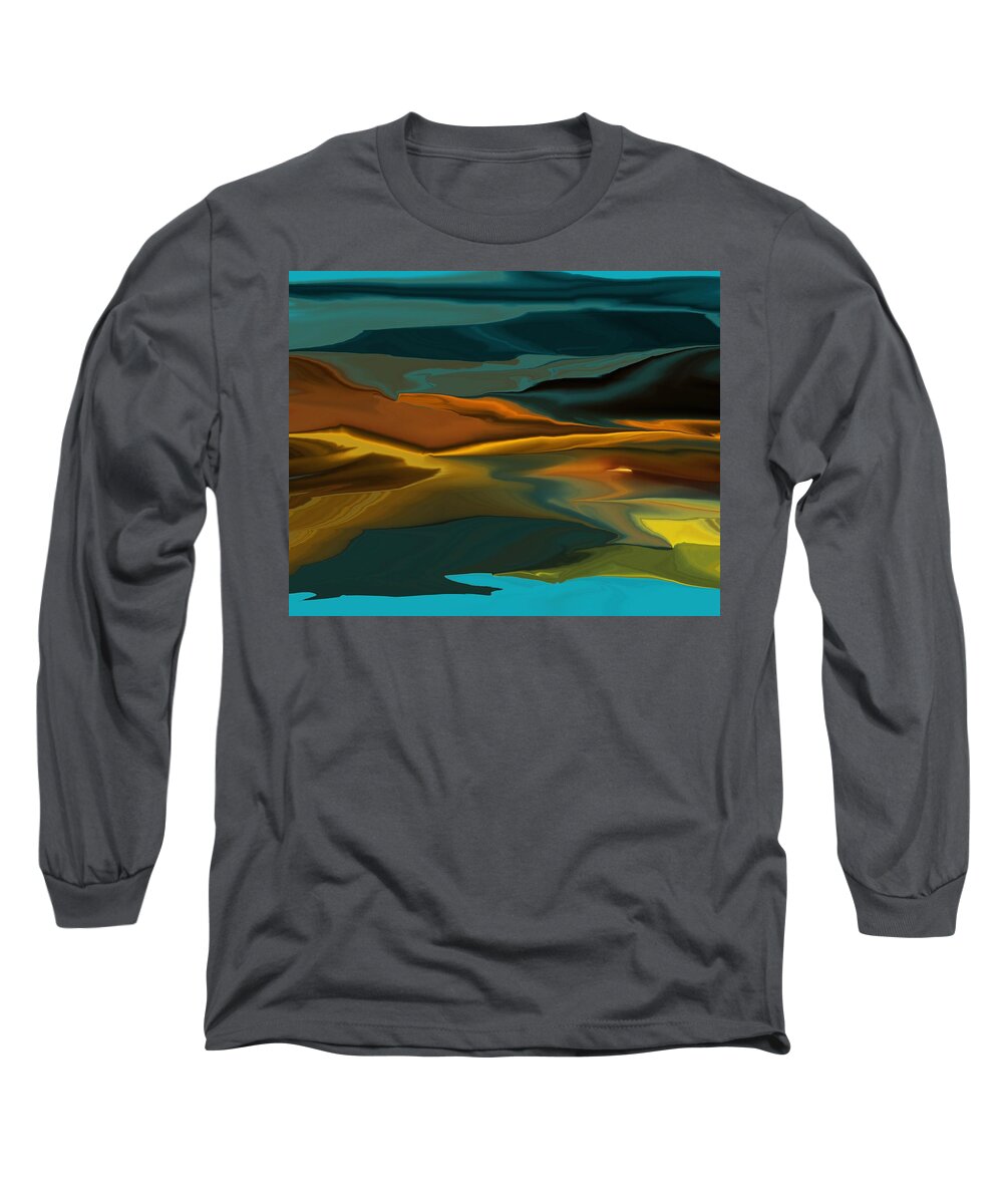 Fine Art Long Sleeve T-Shirt featuring the digital art Black Hills Abstract by David Lane