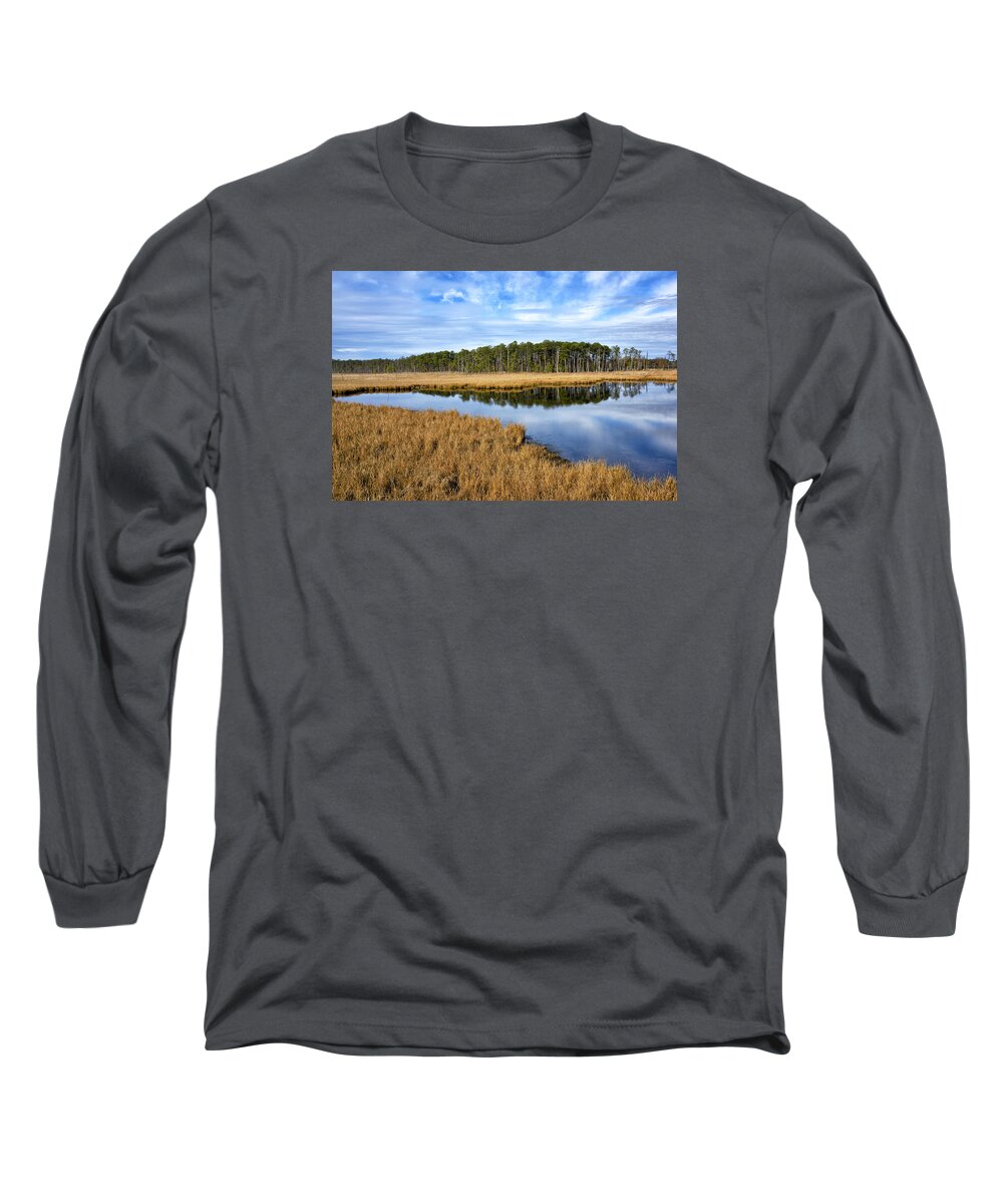 eastern Shore Landscape Long Sleeve T-Shirt featuring the photograph Blackwater National Wildlife Refuge in Maryland by Brendan Reals