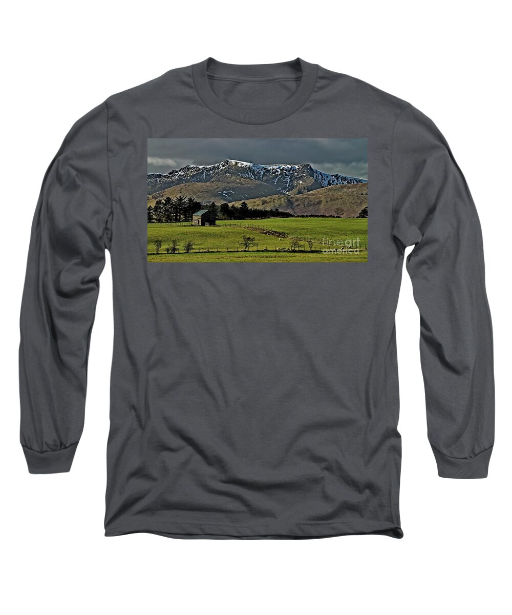 Blencathra Long Sleeve T-Shirt featuring the photograph Blencathra Mountain, Lake District by Martyn Arnold