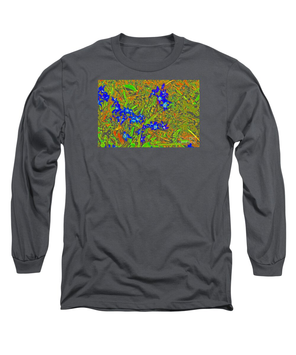 Flowers Long Sleeve T-Shirt featuring the photograph Blue Dahlias by David Frederick