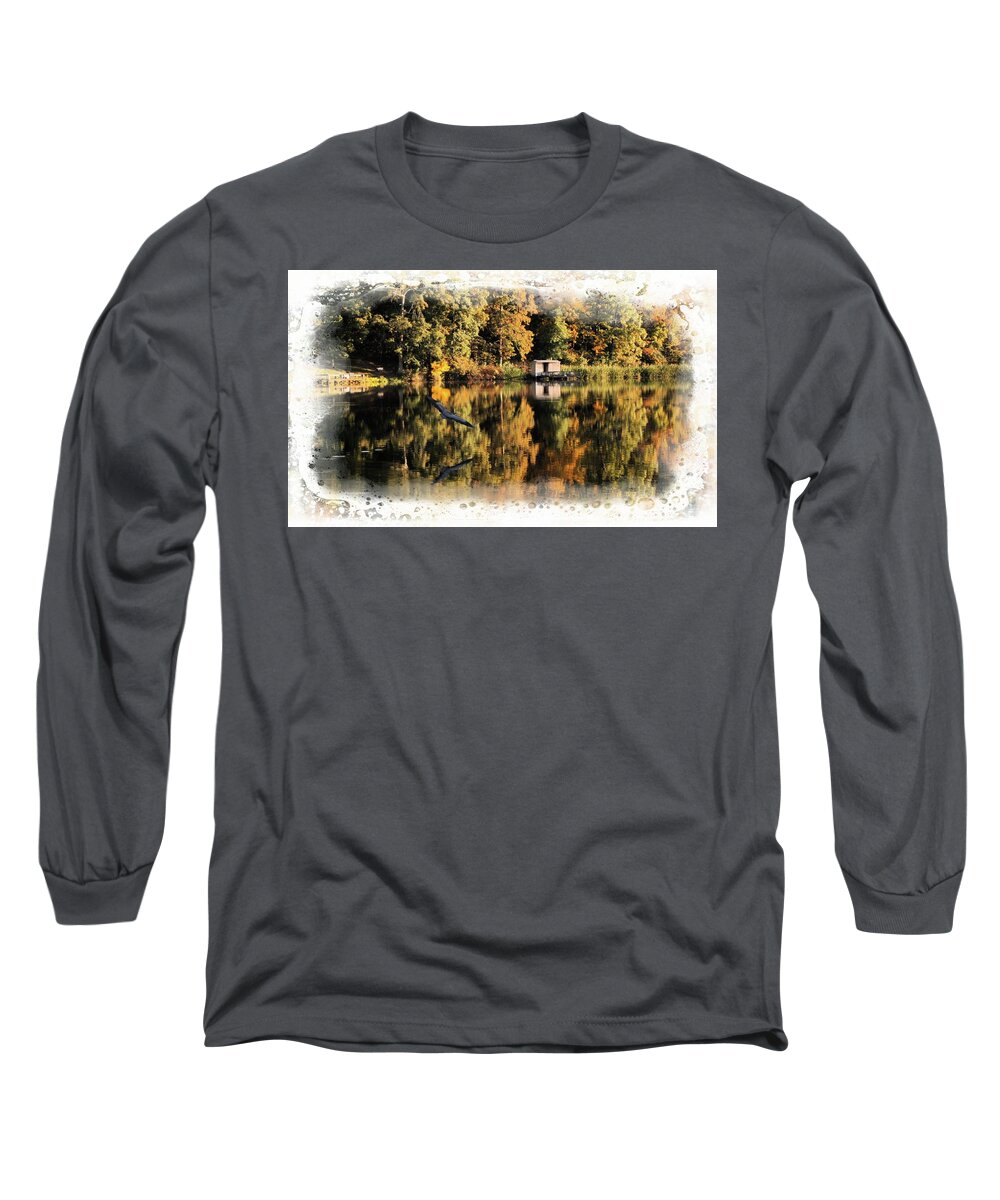 Water Blue Heron Long Sleeve T-Shirt featuring the photograph Blue Heron by Jerry Battle