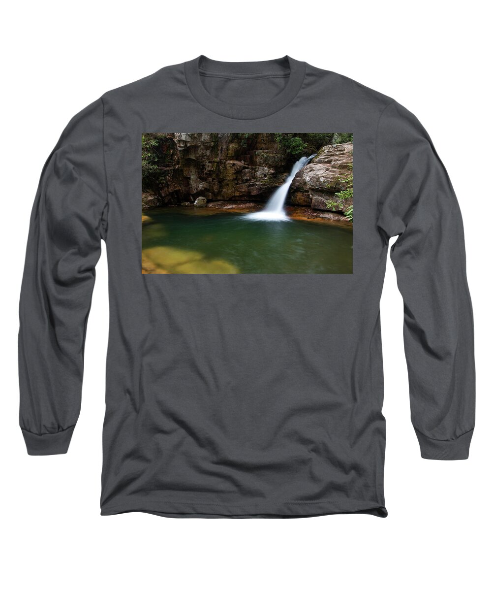 Waterfall Long Sleeve T-Shirt featuring the photograph Blue Hole in Spring 2017 III by Jeff Severson