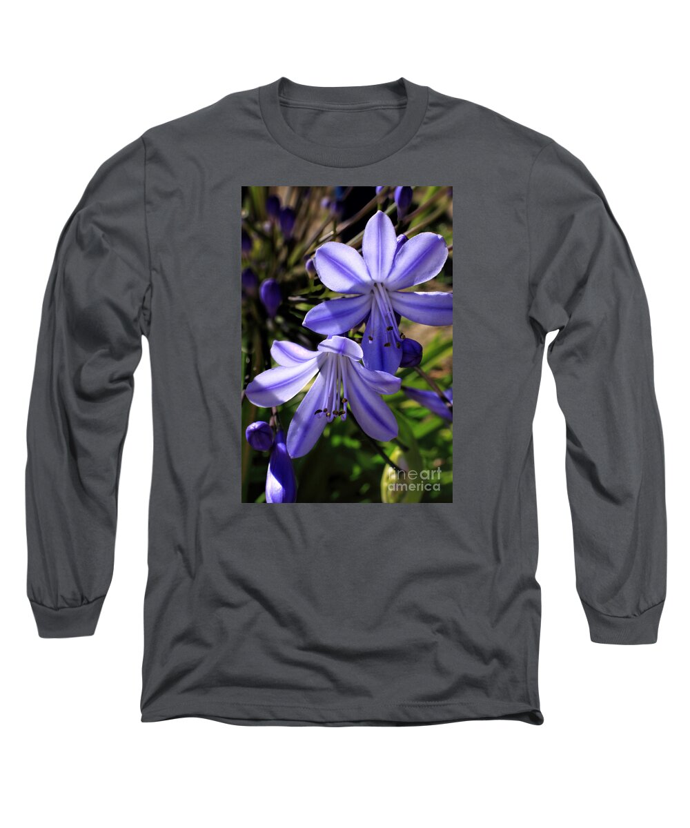 African Blue Lily Long Sleeve T-Shirt featuring the photograph Blue Lily by Richard Lynch