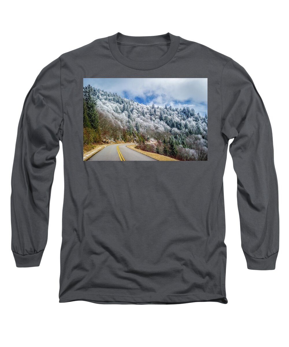 Ice Long Sleeve T-Shirt featuring the photograph Blue Ridge Parkway NC Icing On Top by Robert Stephens