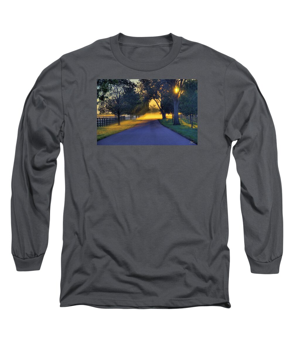 Land Long Sleeve T-Shirt featuring the photograph Boardwalk Sunrise by Sam Davis Johnson