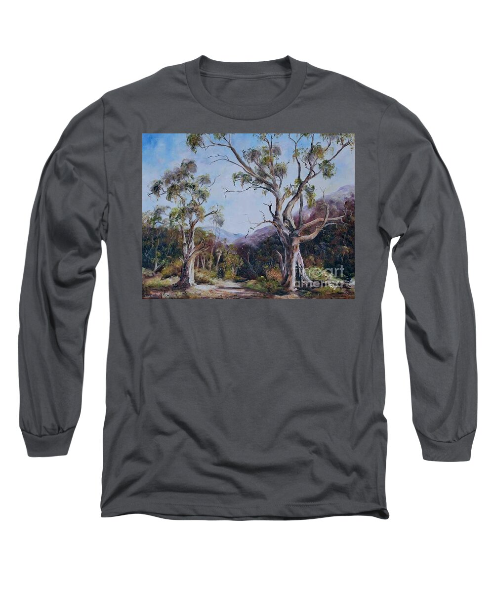Brachina Gorge South Australia Long Sleeve T-Shirt featuring the painting Brachina Gorge by Ryn Shell