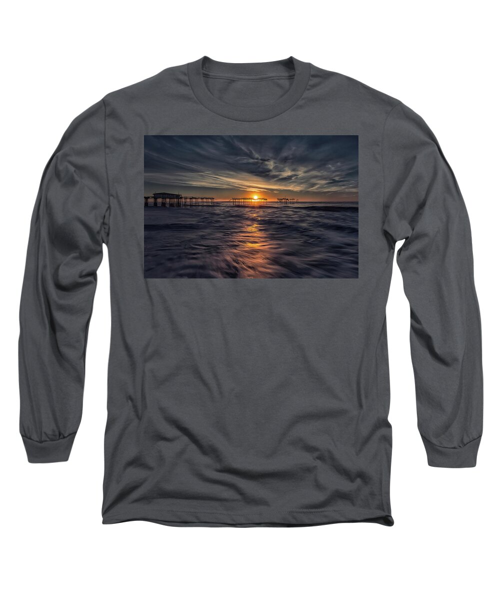 Frisco Pier Long Sleeve T-Shirt featuring the photograph Broken and Beautiful series #1 by C Renee Martin