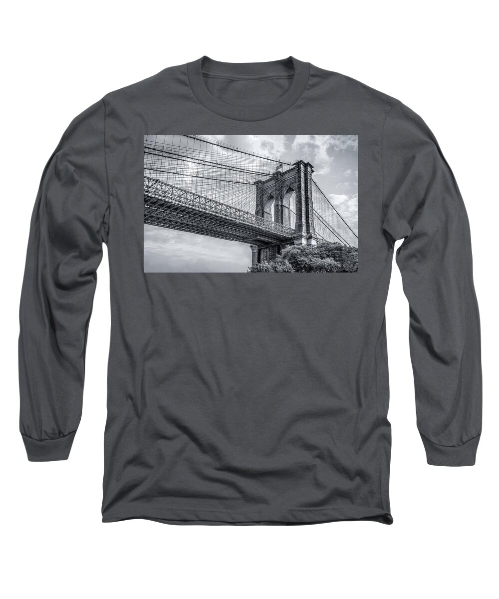 Brooklyn Bridge Long Sleeve T-Shirt featuring the photograph Brooklyn Bridge by John Randazzo