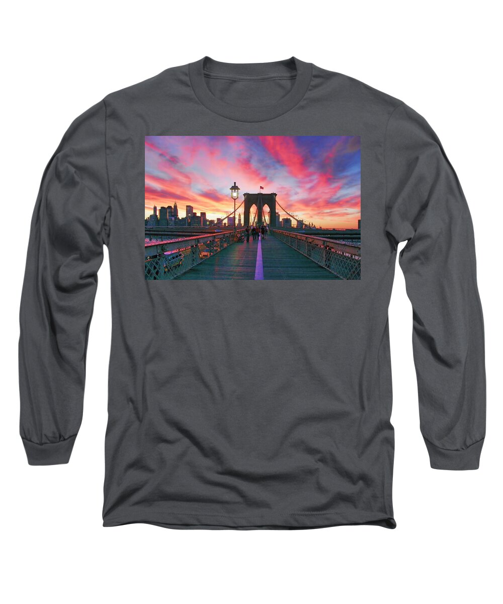 Brooklyn Long Sleeve T-Shirt featuring the photograph Brooklyn Sunset by Rick Berk