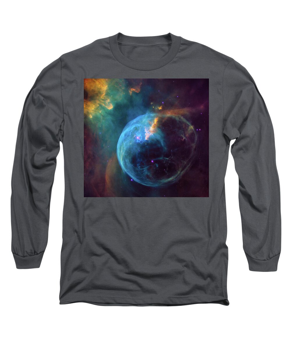 Cosmos Long Sleeve T-Shirt featuring the photograph Bubble Nebula by Marco Oliveira