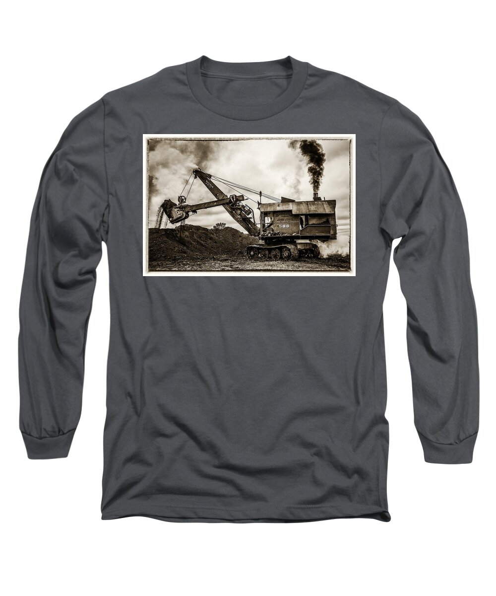 Mary Sue Long Sleeve T-Shirt featuring the photograph Bucyrus Erie Shovel by Paul Freidlund
