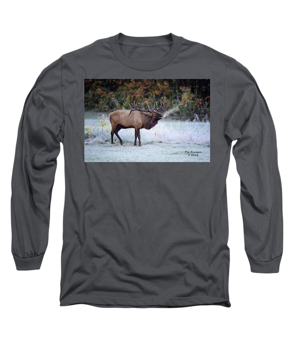 Elk Long Sleeve T-Shirt featuring the photograph Bugle of the Elk by Peg Runyan