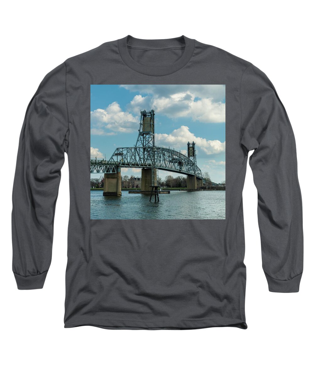Burlington Bristol Bridge Long Sleeve T-Shirt featuring the photograph Burlington Bristol Bridge by Louis Dallara