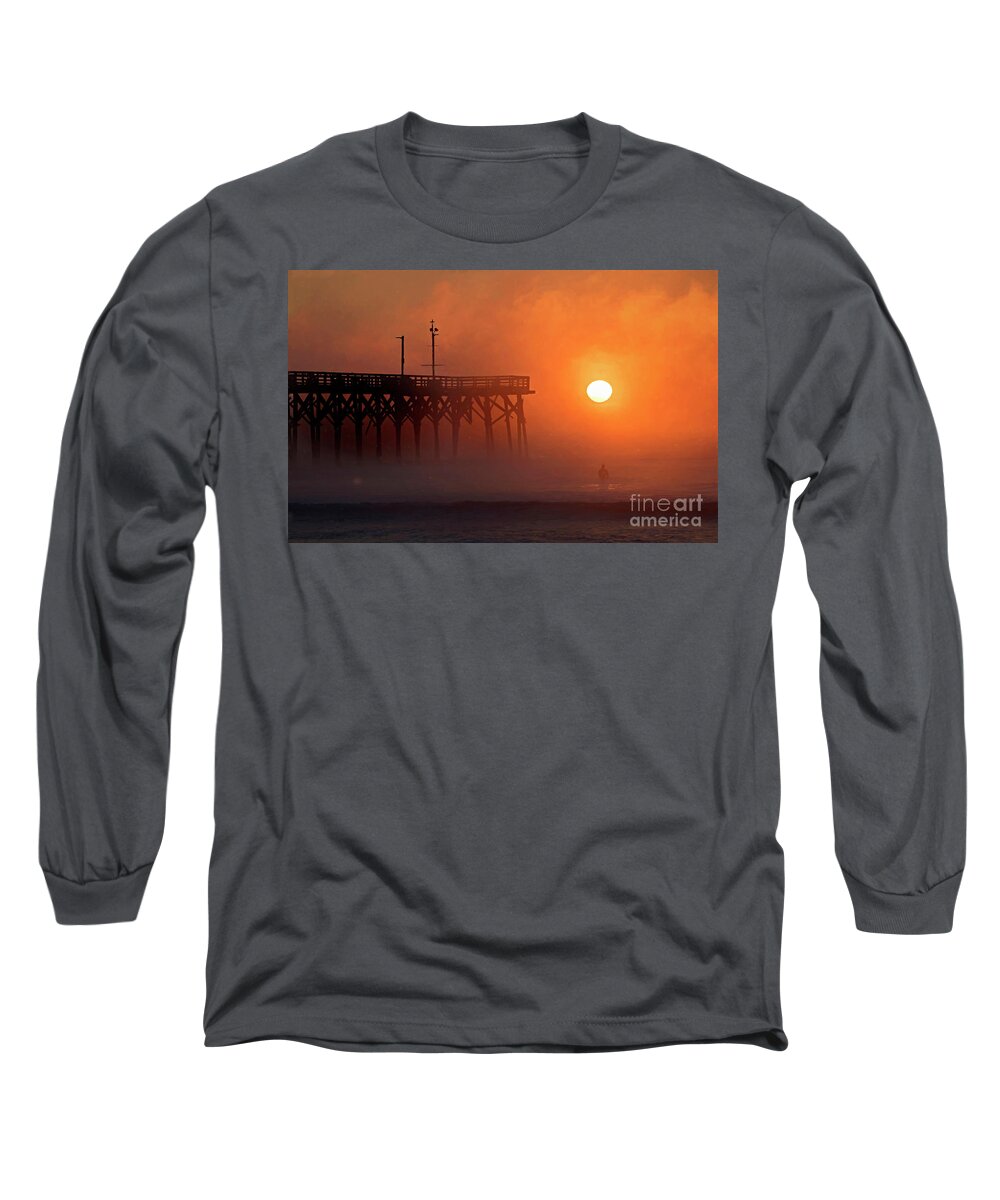 Surf City Long Sleeve T-Shirt featuring the photograph Burning through by DJA Images
