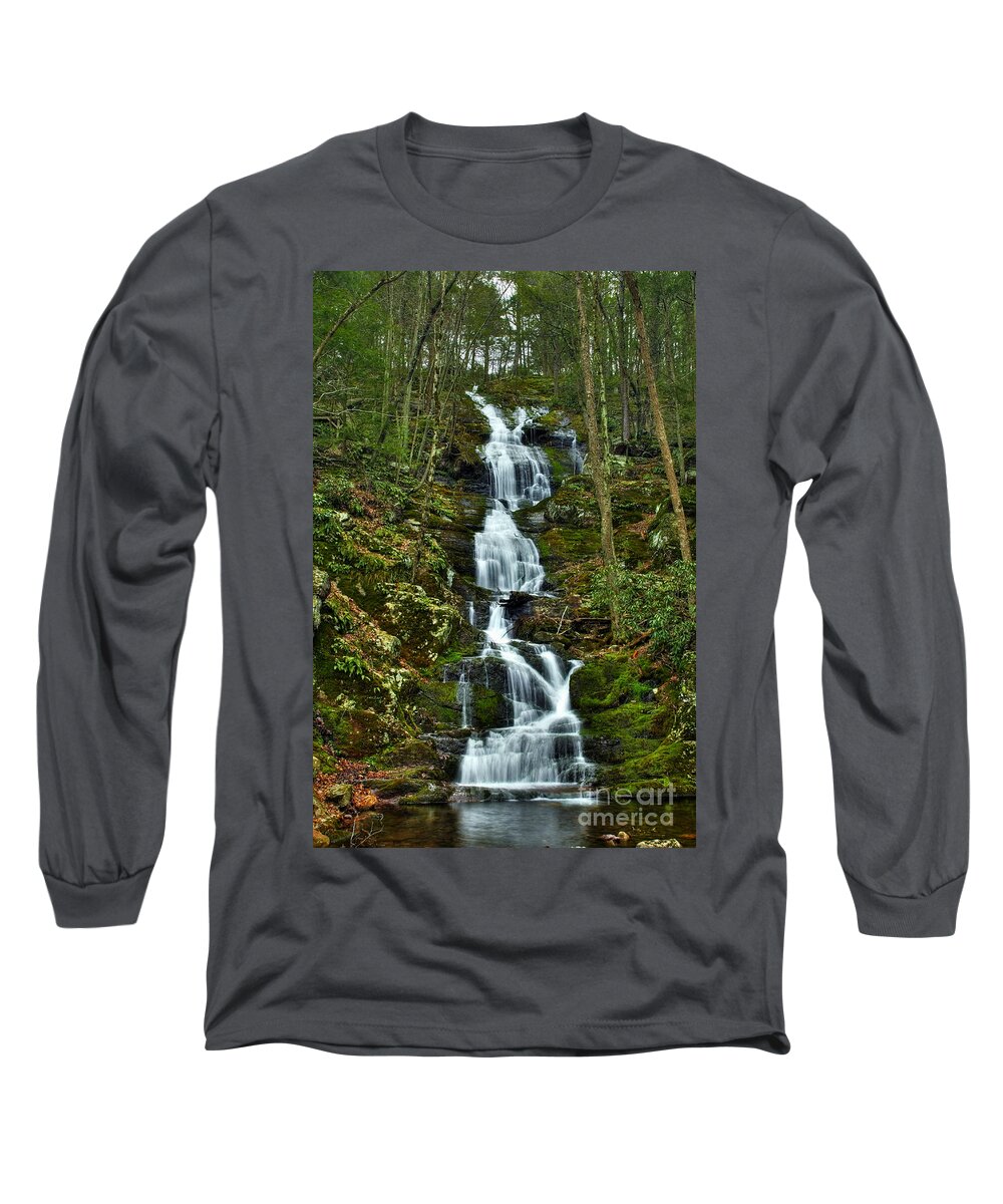 Waterfalls Long Sleeve T-Shirt featuring the photograph Buttermilk Falls Spring by Nicki McManus