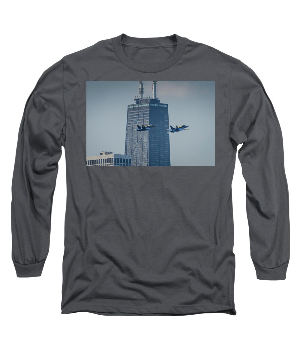 Planes Long Sleeve T-Shirt featuring the photograph Buzz the Tower by Raf Winterpacht