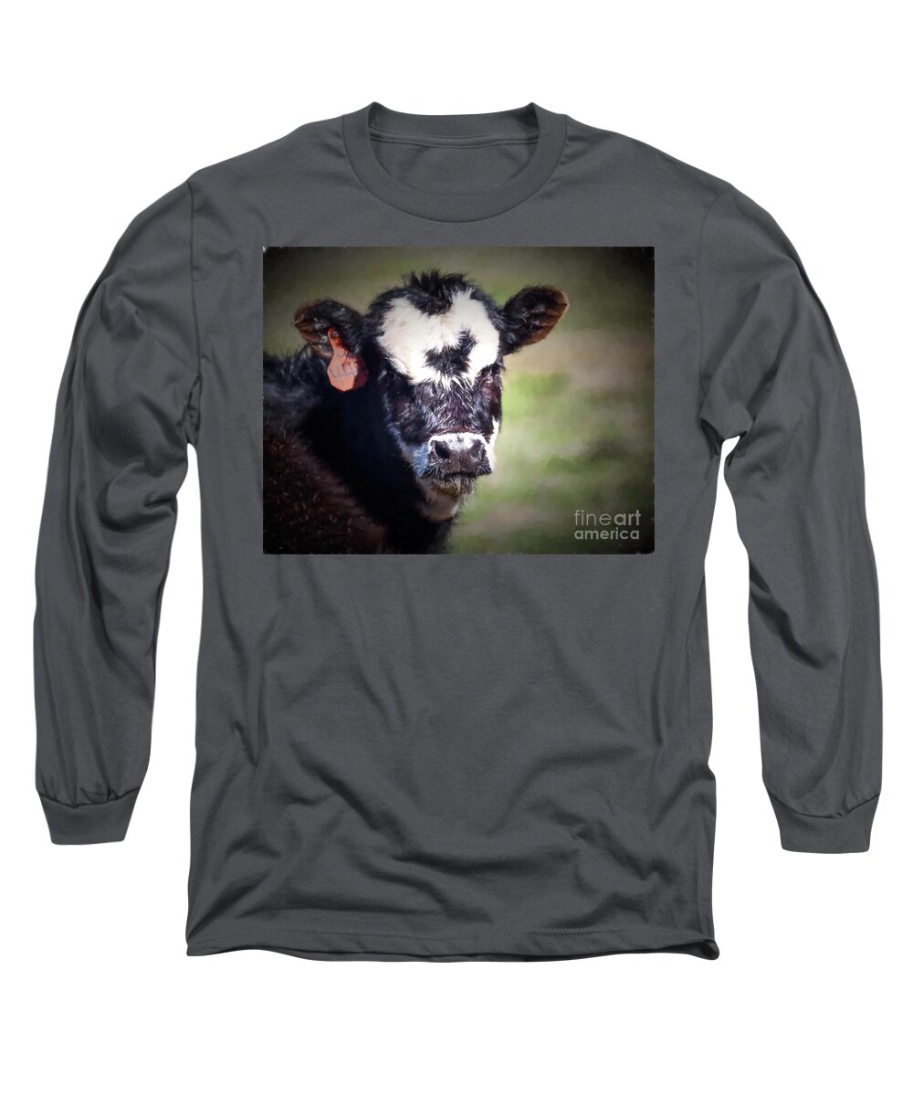 Photography Long Sleeve T-Shirt featuring the photograph Calf Number 444 by Laurinda Bowling