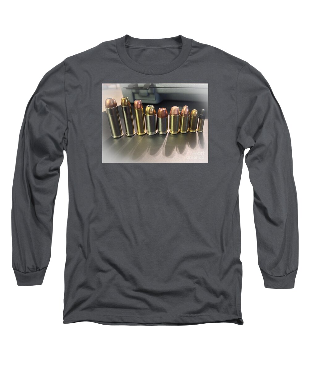 Ammo. Guns Long Sleeve T-Shirt featuring the photograph Calibers by Dale Powell