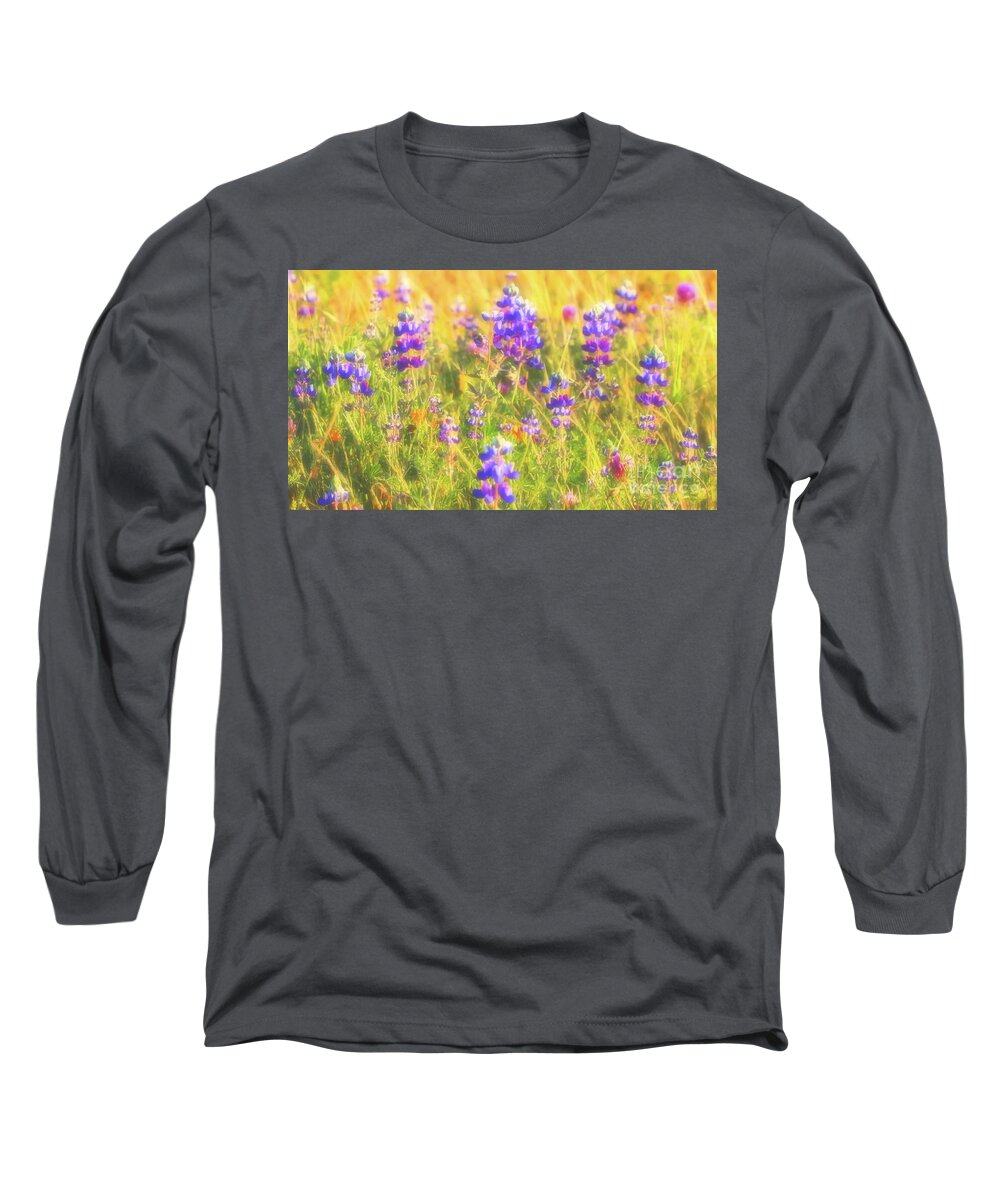 Lupines Long Sleeve T-Shirt featuring the photograph California Lupines Redux by Gus McCrea