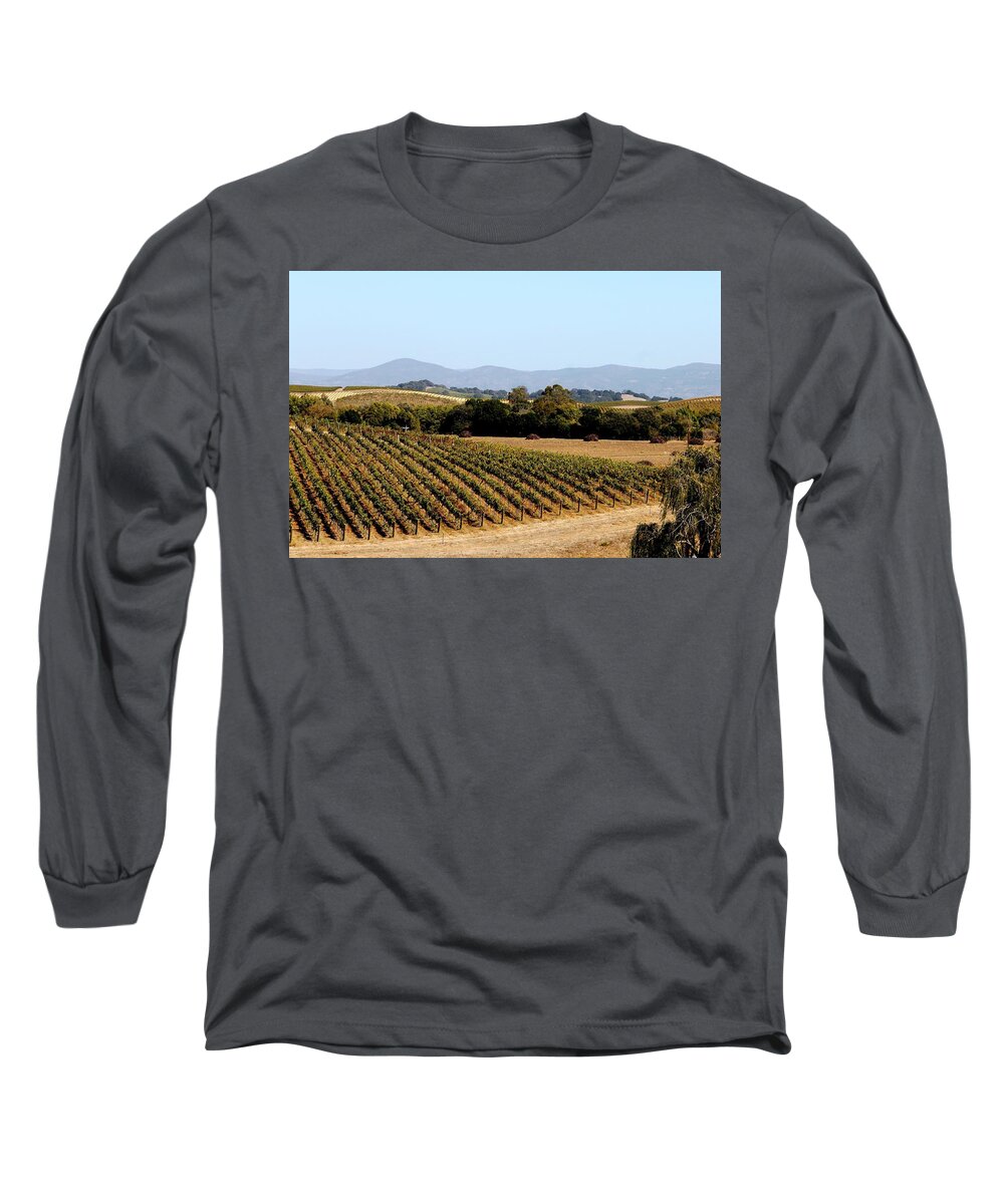 Vineyard Long Sleeve T-Shirt featuring the photograph California Vineyards by Charlene Reinauer